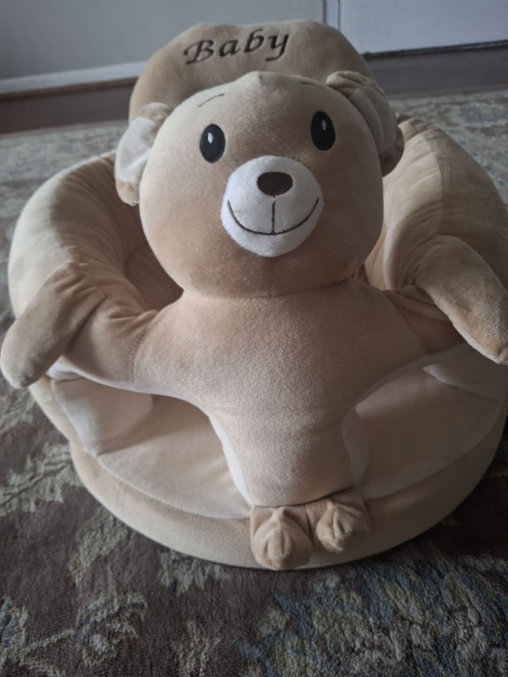 Plush Bear Baby Seat Cushion - Beige